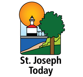 graphic logo of lighthouse with tree of st joseph today